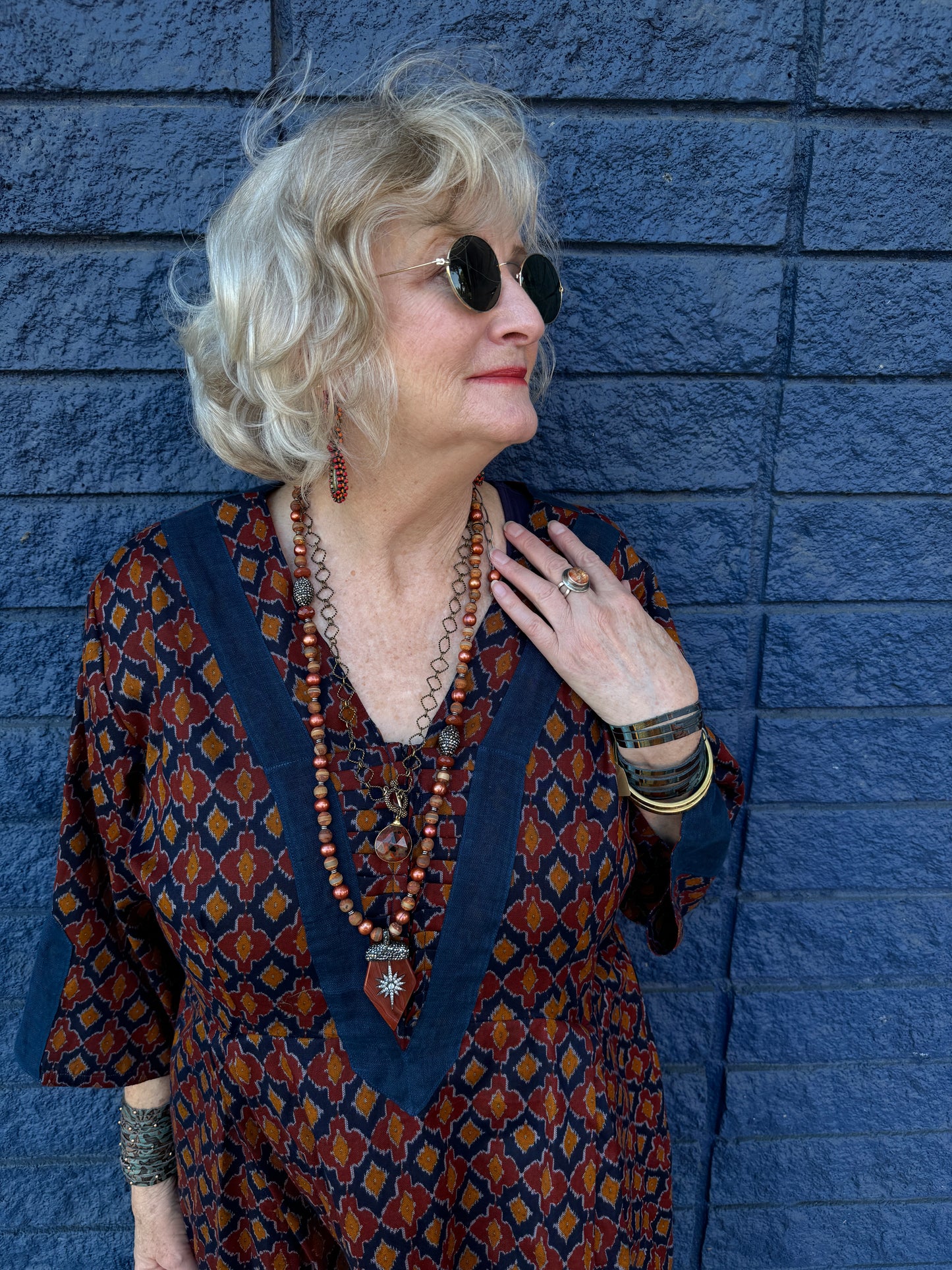 INDIGO IKAT THAT DRESS