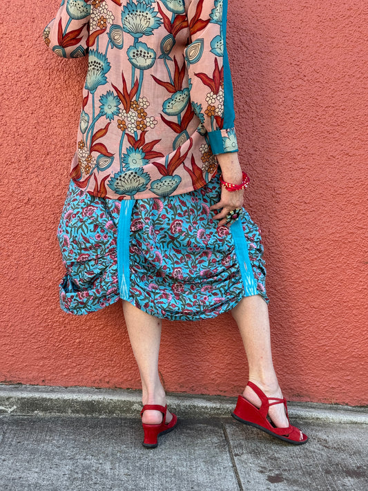 BLUE FLORAL SONIA SKIRT