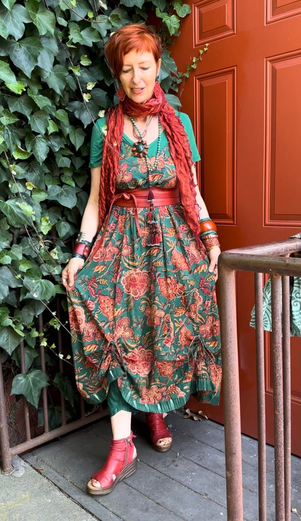 CURTAIN CALL SLIP DRESS JUNGLE FLOWER