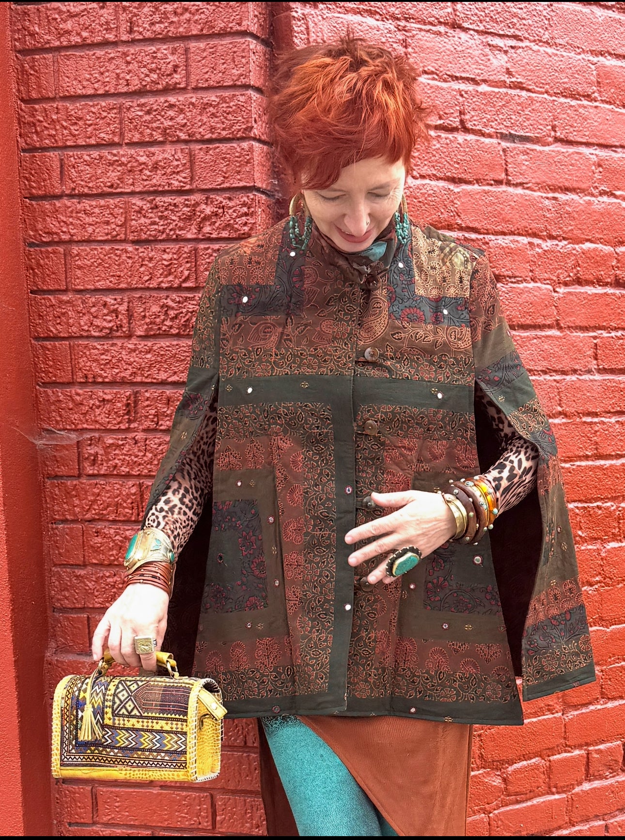 RUSTIC AUTUMN PATCHWORK CAPE