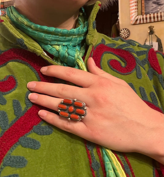 CORAL MOSAIC RING
