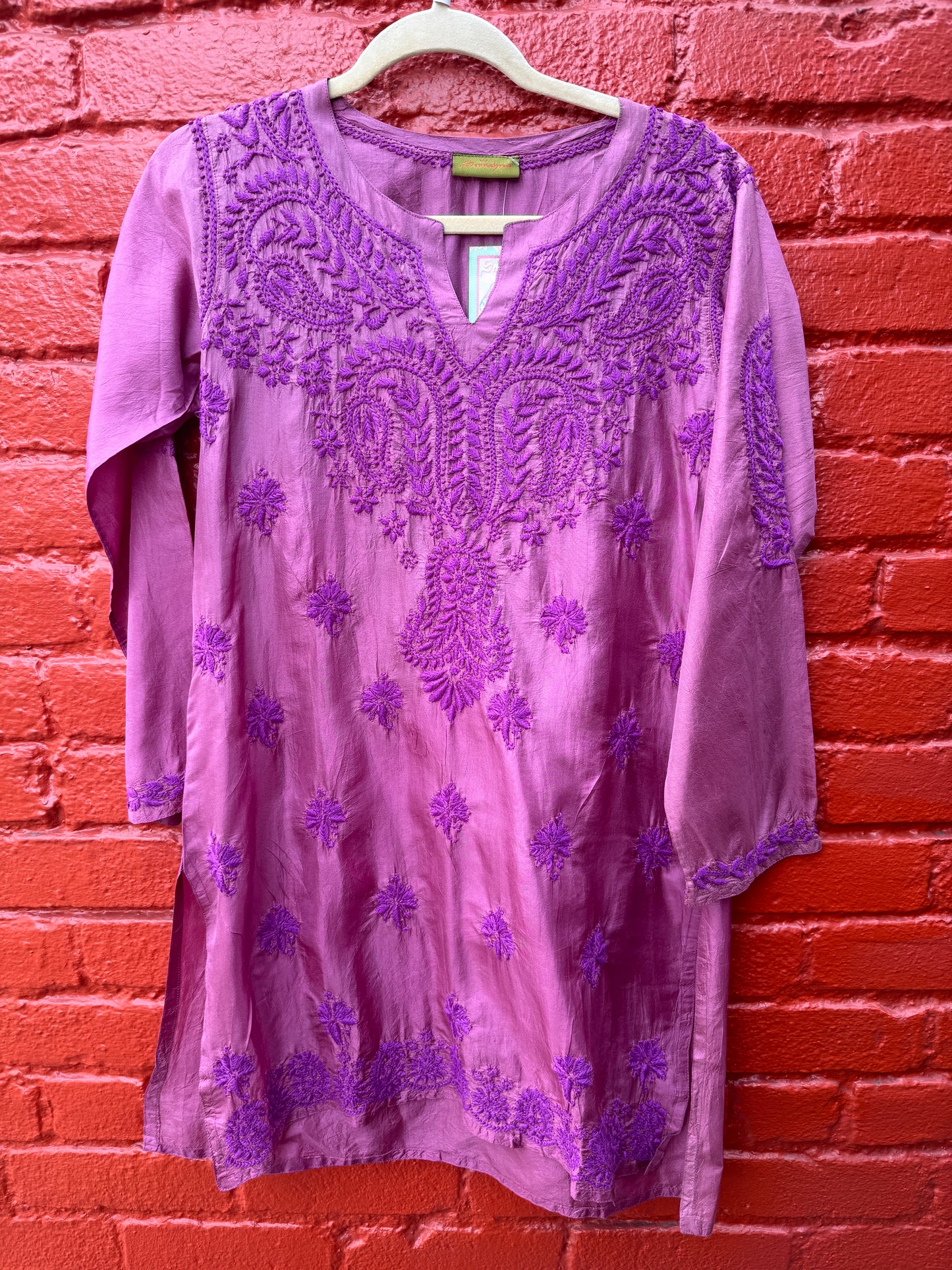 IRIDESCENT ORCHID SILK KURTI