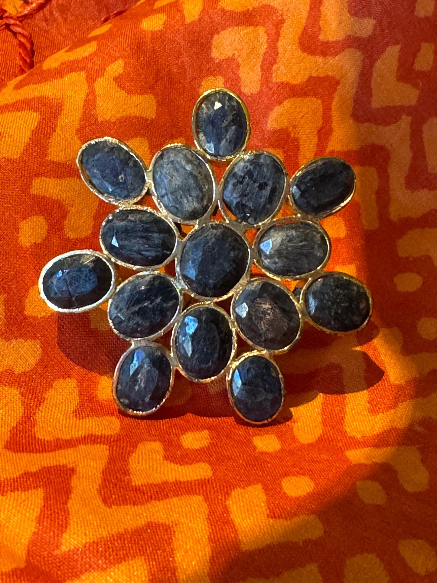 STARBURST RING Mosaic Deep Blue Kyanite