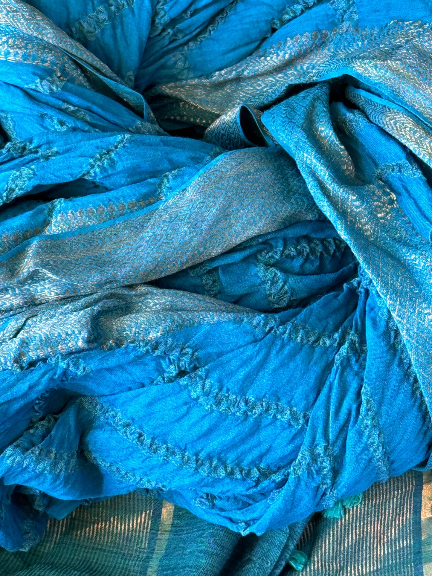 PERSIAN BLUE WRAP SHAWL