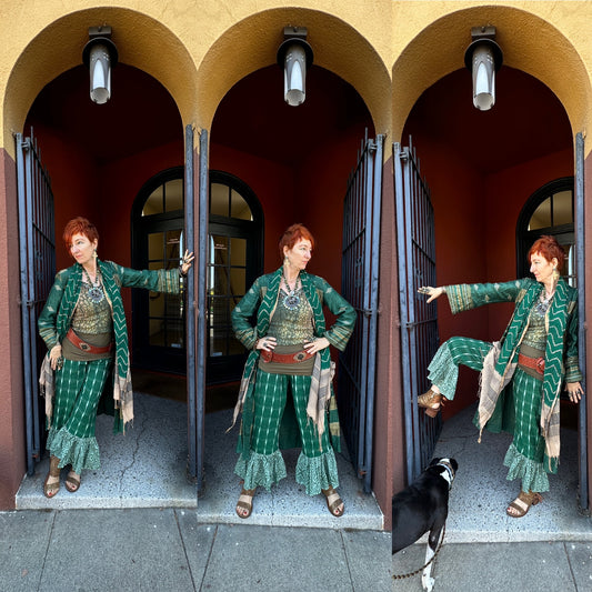 JUNGLE GREEN RUFFLE PANT