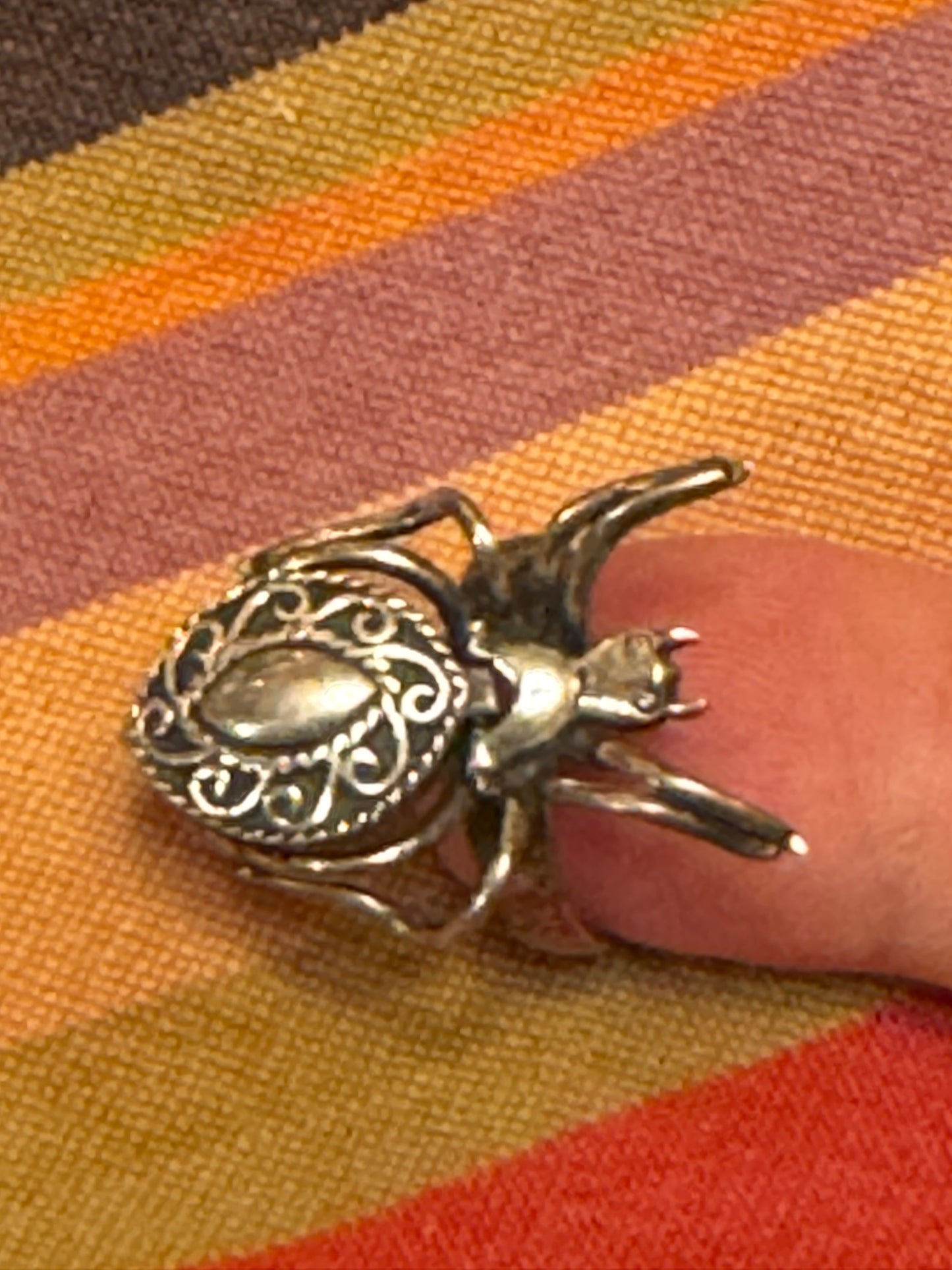 STERLING SILVER SPIDER POISON RING