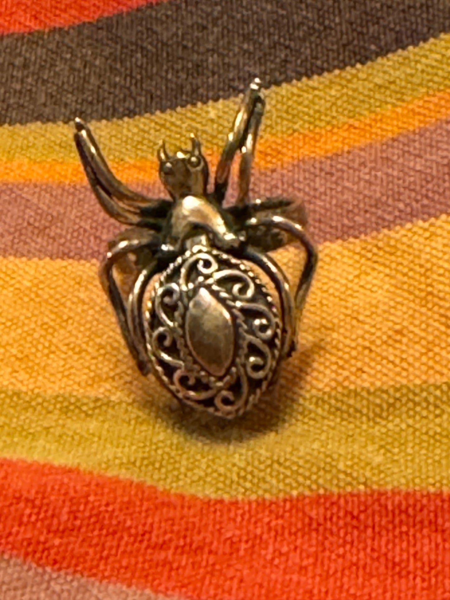 STERLING SILVER SPIDER POISON RING