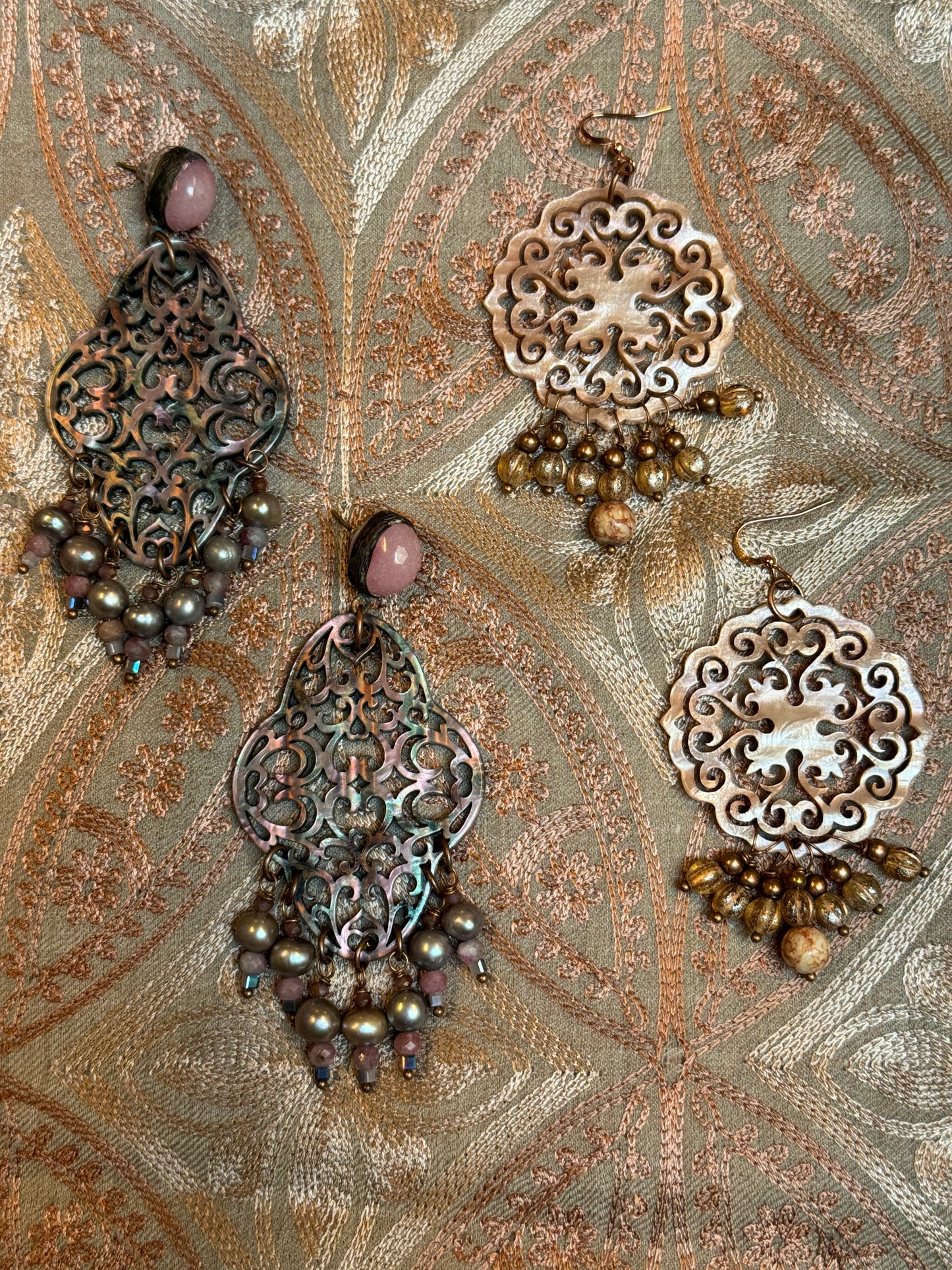 PEARLESCENT CHANDELIER EARRINGS