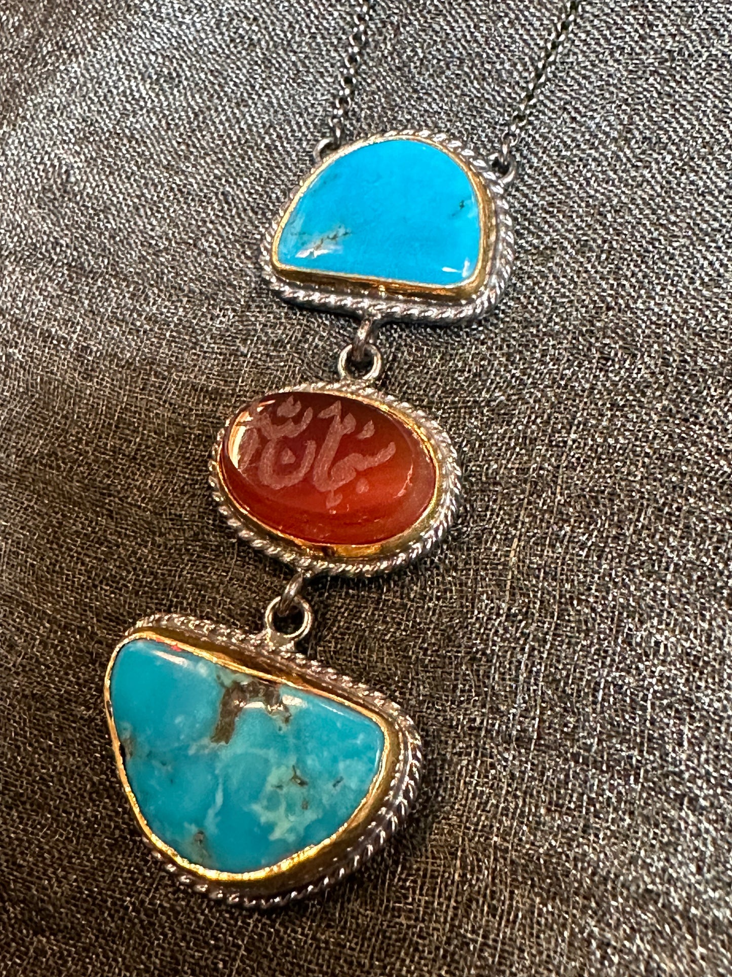 RARE TURQUOISE TRIPLET NECKLACE