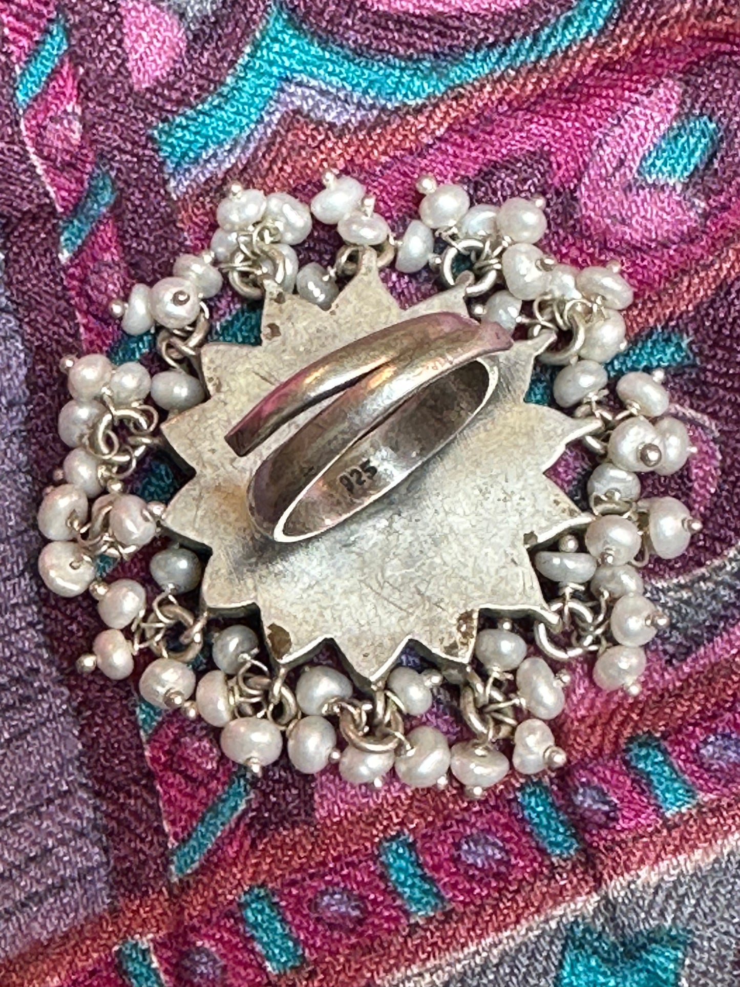 PINK BLING PEARL RING