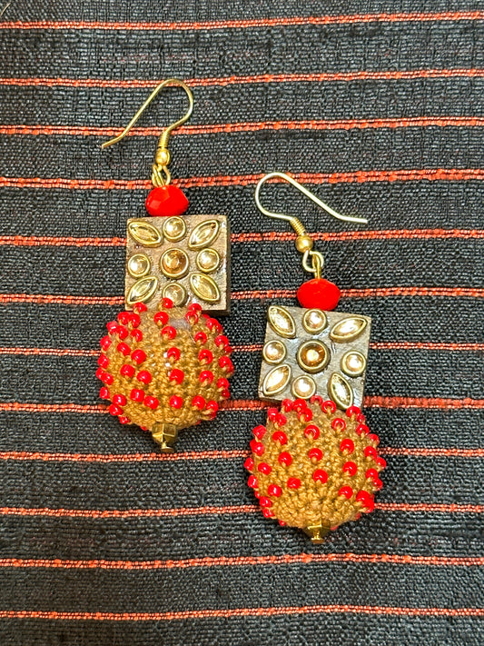 CROCHET BALL EARRINGS