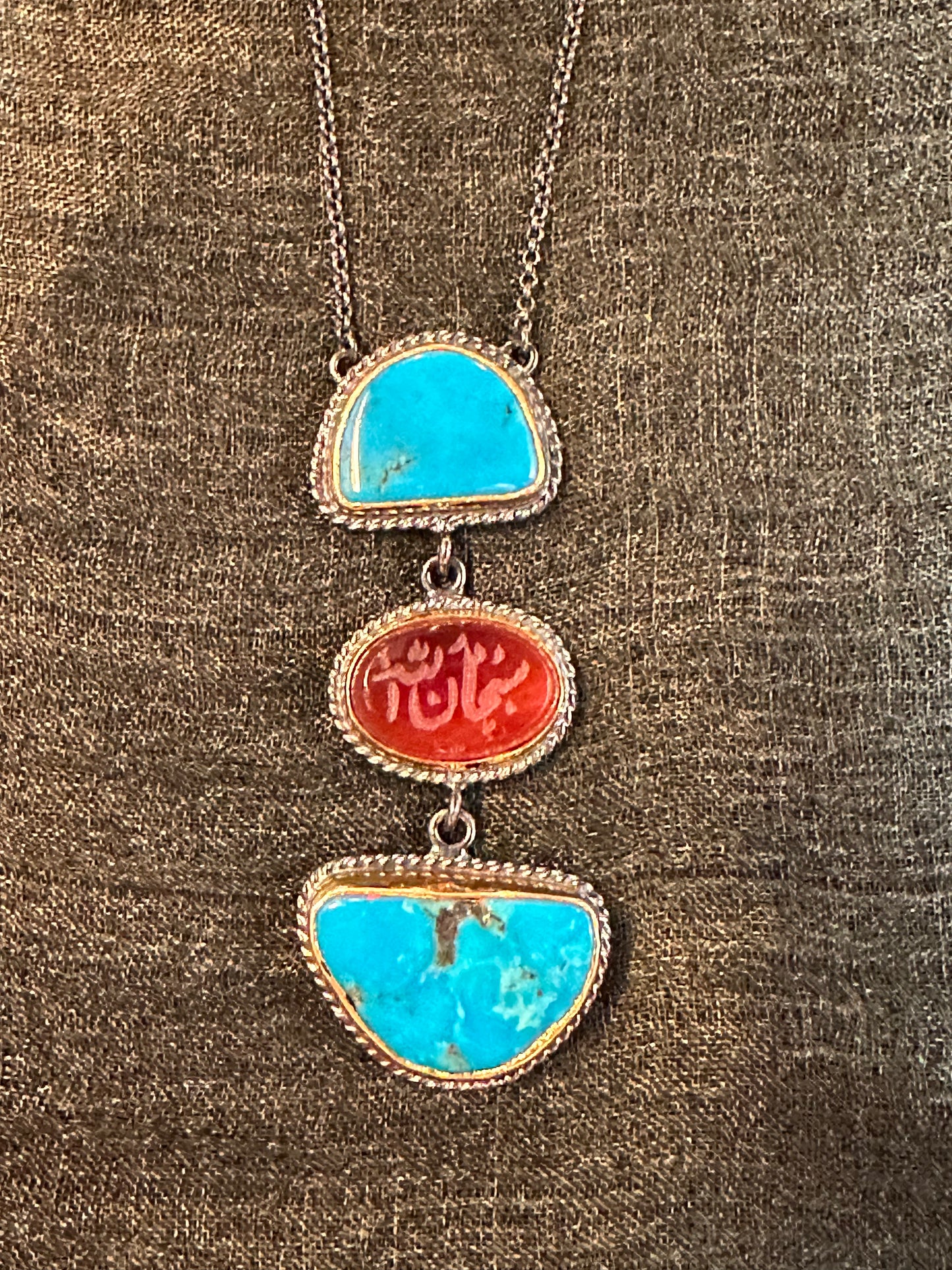 RARE TURQUOISE TRIPLET NECKLACE