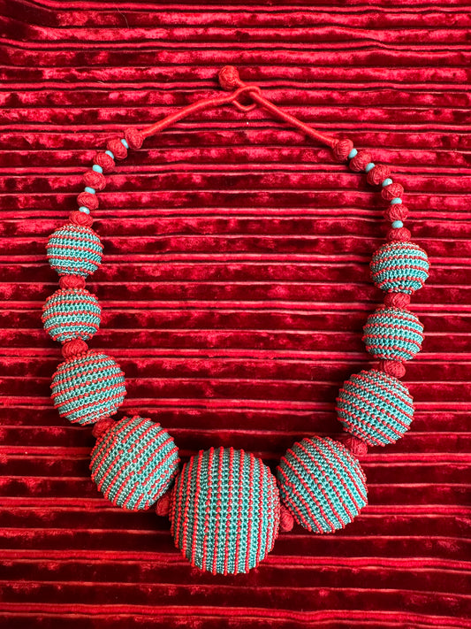BIG BLUE & RED BEADED BAUBLES