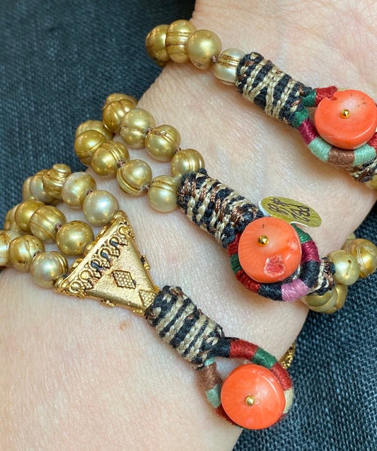 Single double triple strand knotted dirty pearl bracelet Andrea Serrahn Serrahna