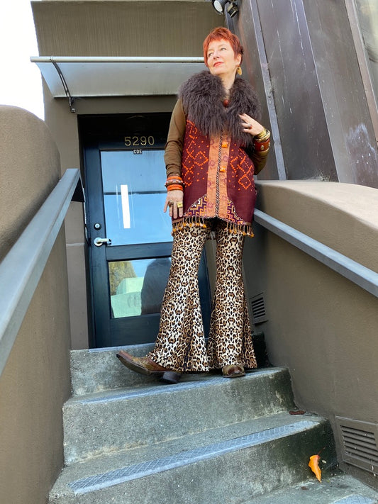 Wool vest Uzbekistan India hand crafted Andrea Serrahn Serrahna