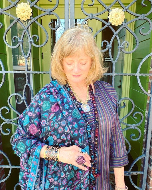 Pashmina brocade shawl cozy soft wool wrap luxe shawl Andrea Serrahn Serrahna