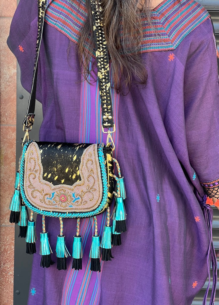 Pinto Pony purse suede metallic leather Andrea Serrahn Serrahna