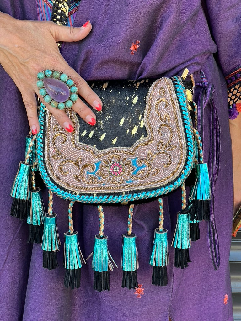 Pinto Pony purse suede metallic leather Andrea Serrahn Serrahna