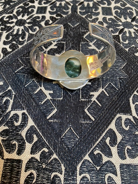 Ocean Jasper stone from Madagascar set in 925 silver cuff Andrea Serrahn Serrahna