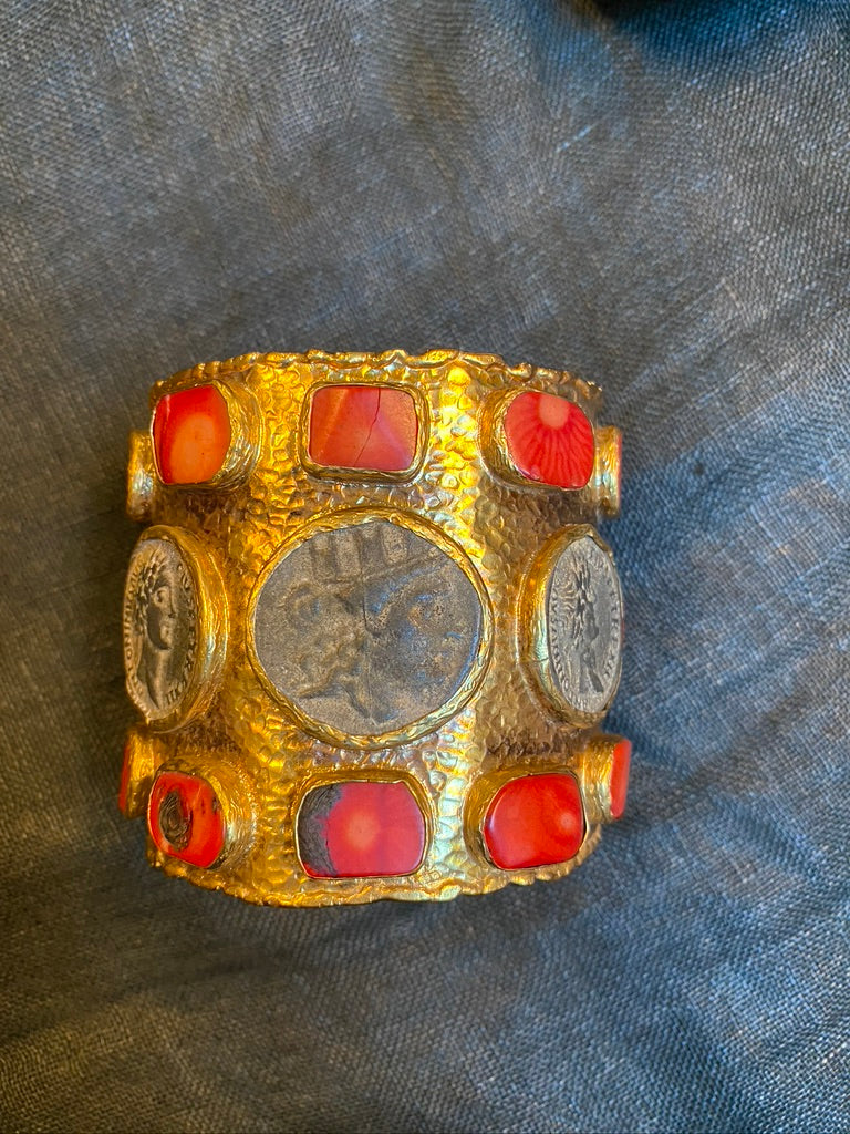 Coin coral cuff 2 Andrea Serrahn Serrahna