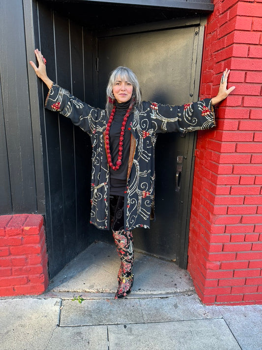 MARDI GRAS REVERSIBLE SARI COAT