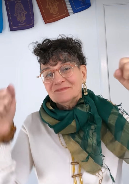 Emerald Green G whisper silk scarf Andrea Serrahn Serrahna