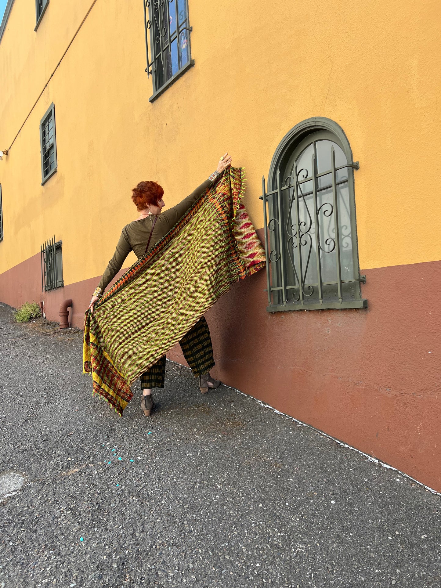 REVERSIBLE HAND-QUILTED SILK SHAWL: AUTUMN PALETTE