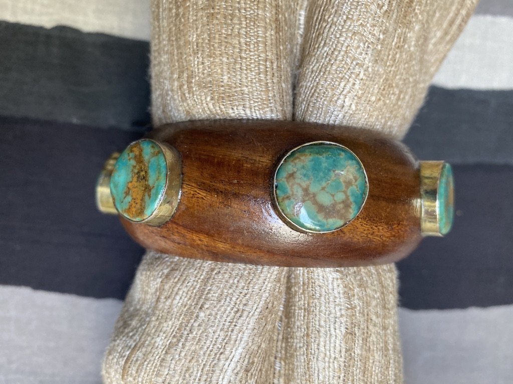Earth turq wood bangle Andrea Serrahn Serrahna