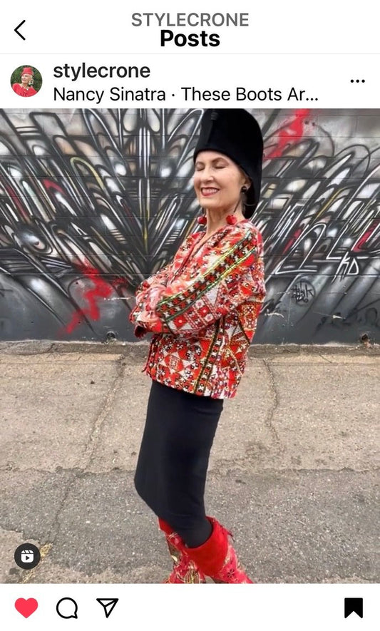 Rabari jacket hand embroidered cotton blend Andrea Serrahn Serrahna