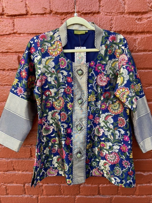 Brocade silk jacket chinoiserie wedding jacket Andrea Serrahn Serrahna