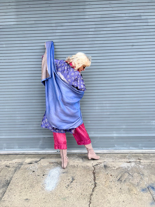 SOFT GOLD & PERIWINKLE PASHMINA