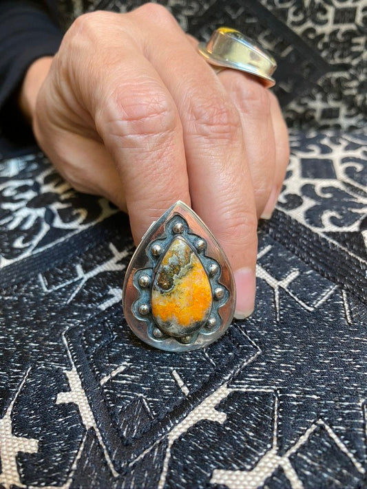 Bumblebee jasper silver ring Andrea Serrahn Serrahna