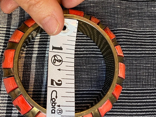 RED CORAL BRASS BANGLE