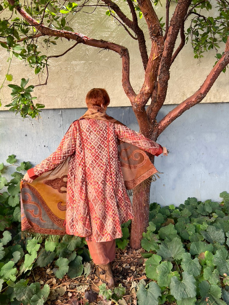 IKAT BROCADE PANEL COAT