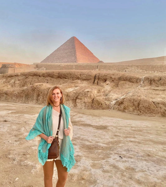 Pashmina lace soft shawl mint turquoise purple lavender cream shawl Andrea Serrahn Serrahna