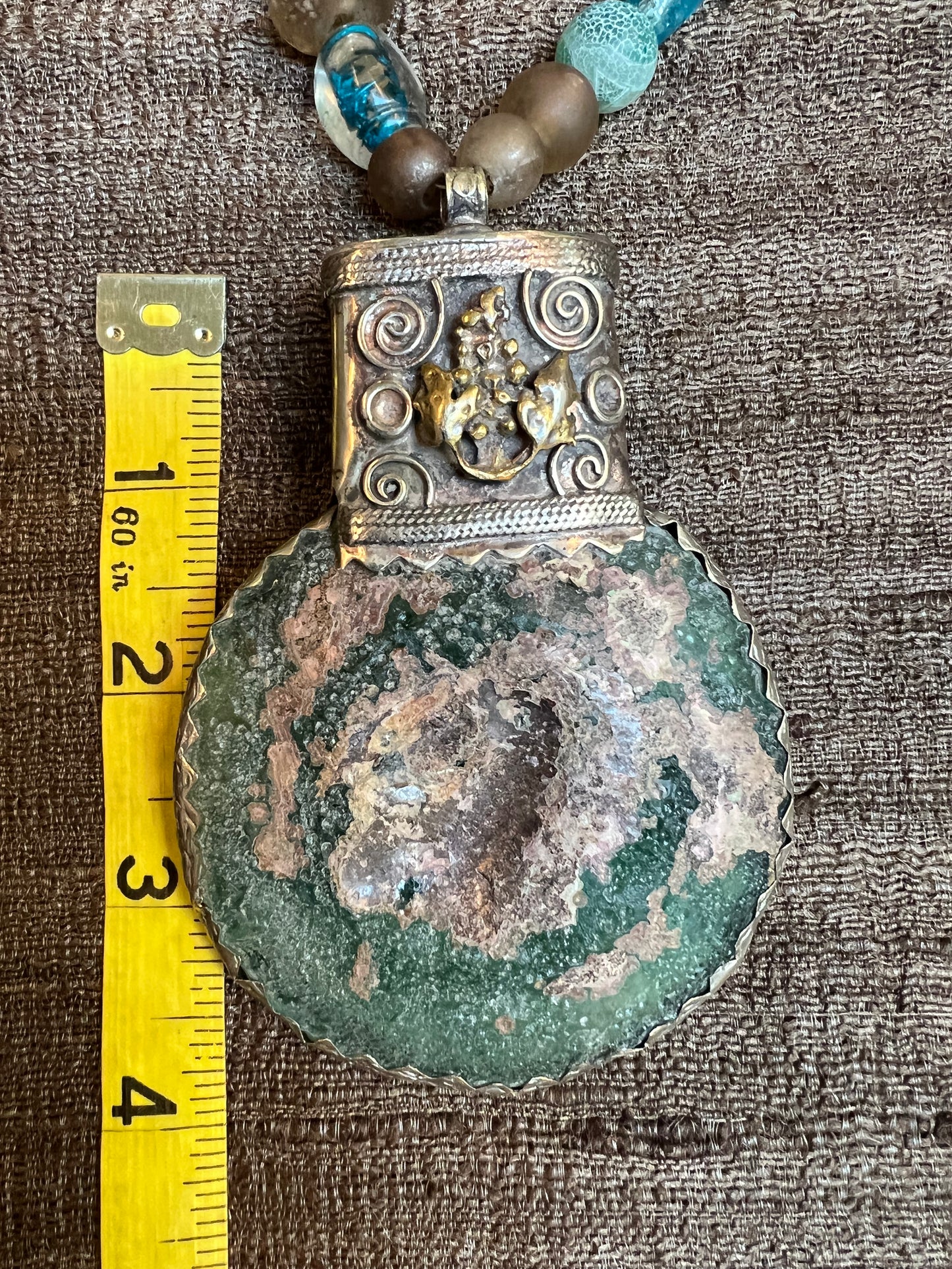 BACCHUS ROMAN SEA GLASS PENDANT NECKLACE