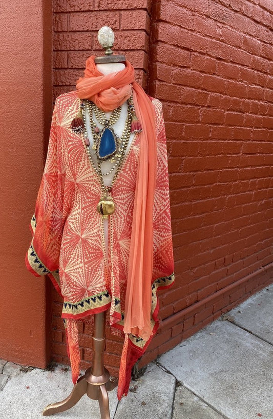 CORAL CHIFFON SCARF