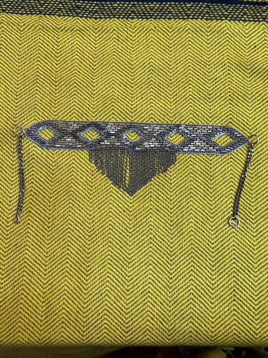 SLIM INTRICATE METAL BEAD & SEQUIN CHOKERS