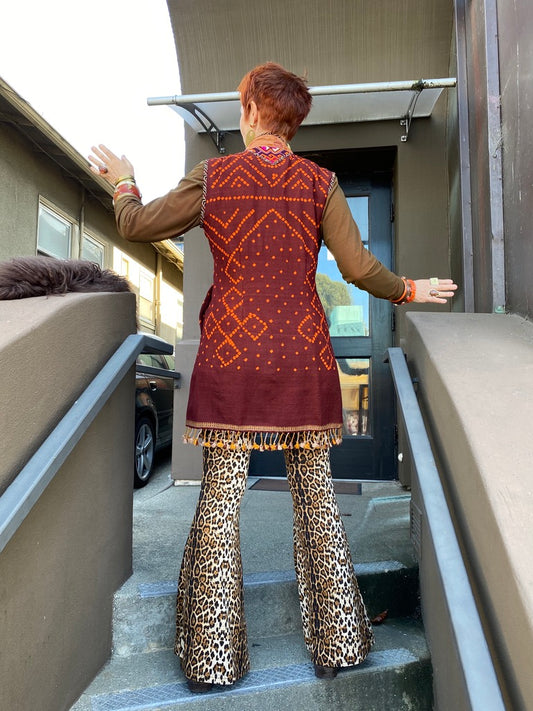 Wool vest Uzbekistan India hand crafted Andrea Serrahn Serrahna