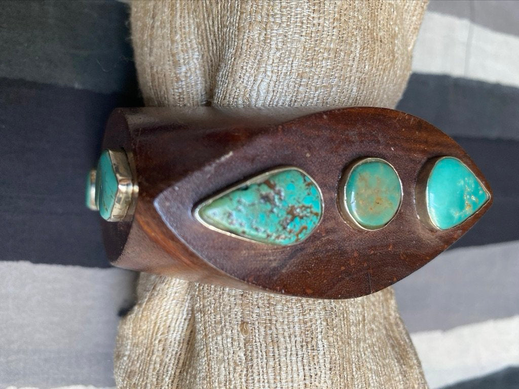 Turq wood bangle Andrea Serrahn Serrahna