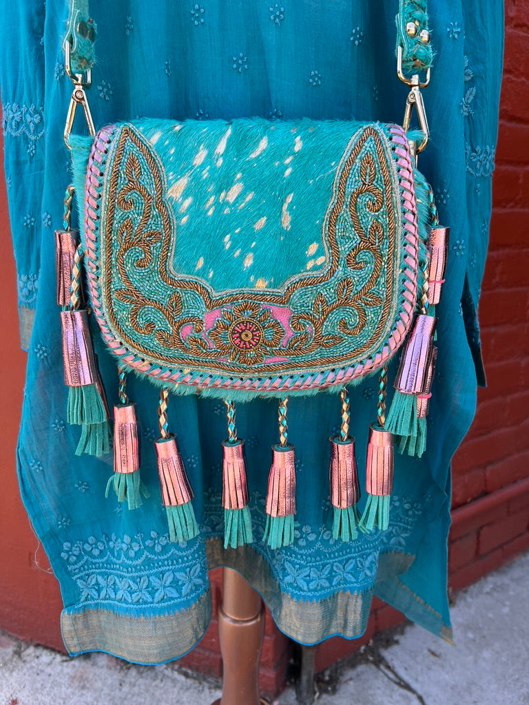 Pinto Pony purse suede metallic leather Andrea Serrahn Serrahna