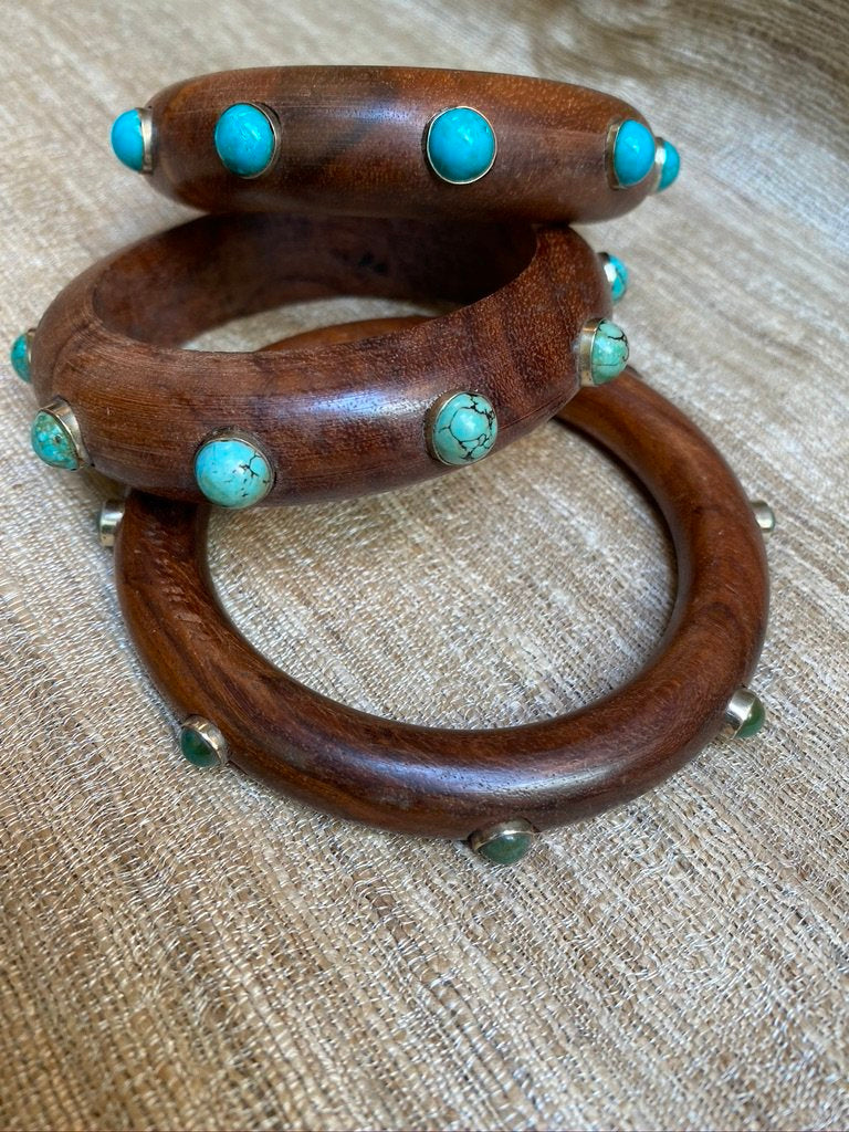GEMSTONE WOODEN BANGLES