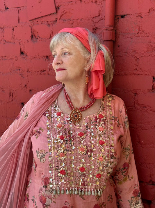 ALL THAT GLITTERS CORAL& RUBY NECKLACE