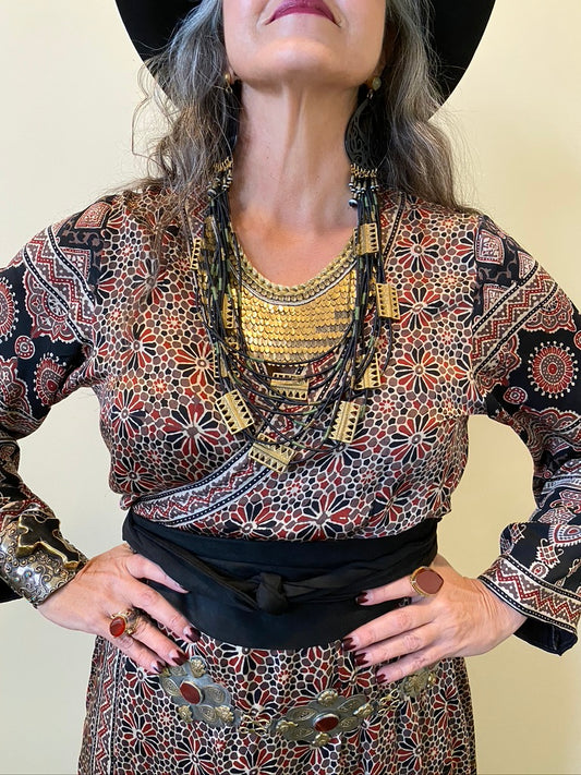 Cross culture black cross statement cuff bracelet Andrea Serrahn Serrahna