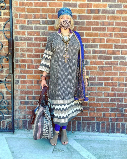 SOFT GREY MAXI KURTI