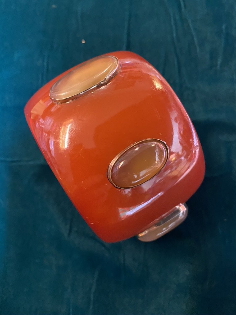 Resin Bangle Gem Studded Rust Agate Iris Apfel Bangle Andrea Serrahn Serrahna