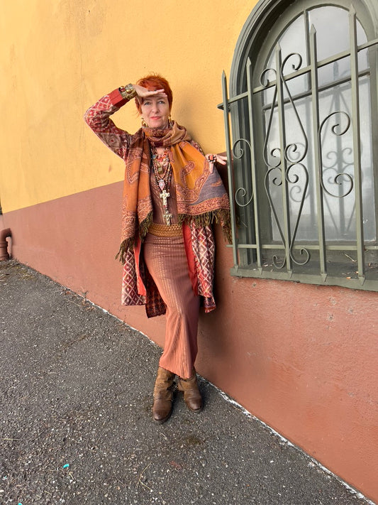 IKAT BROCADE PANEL COAT