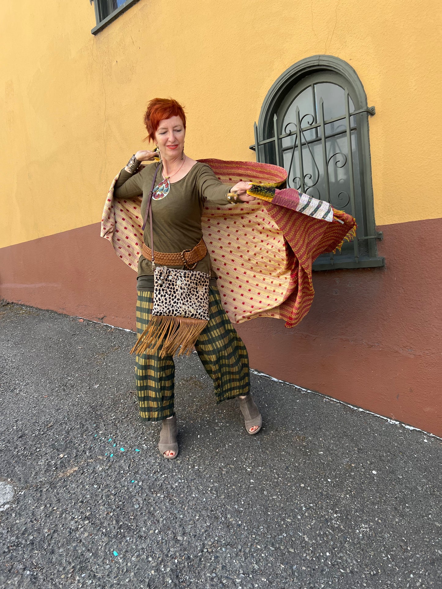 REVERSIBLE HAND-QUILTED SILK SHAWL