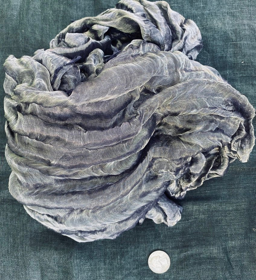 Smoky Grey Silver metallic angel pure silk scarf Andrea Serrahn Serrahn