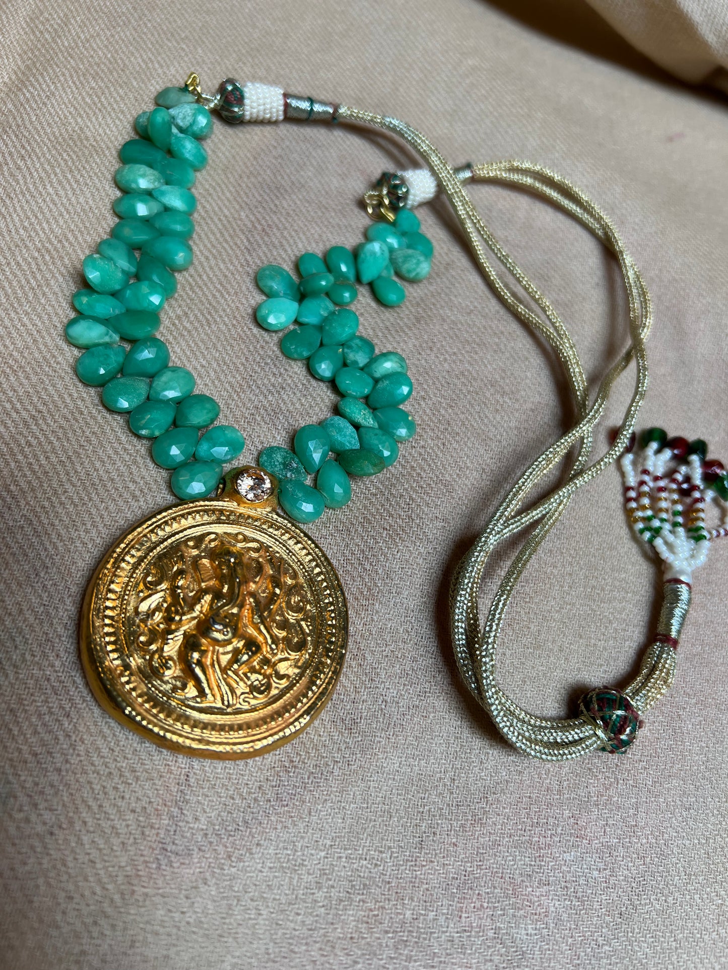 CHRYSOPRASE GANESH NECKLACE